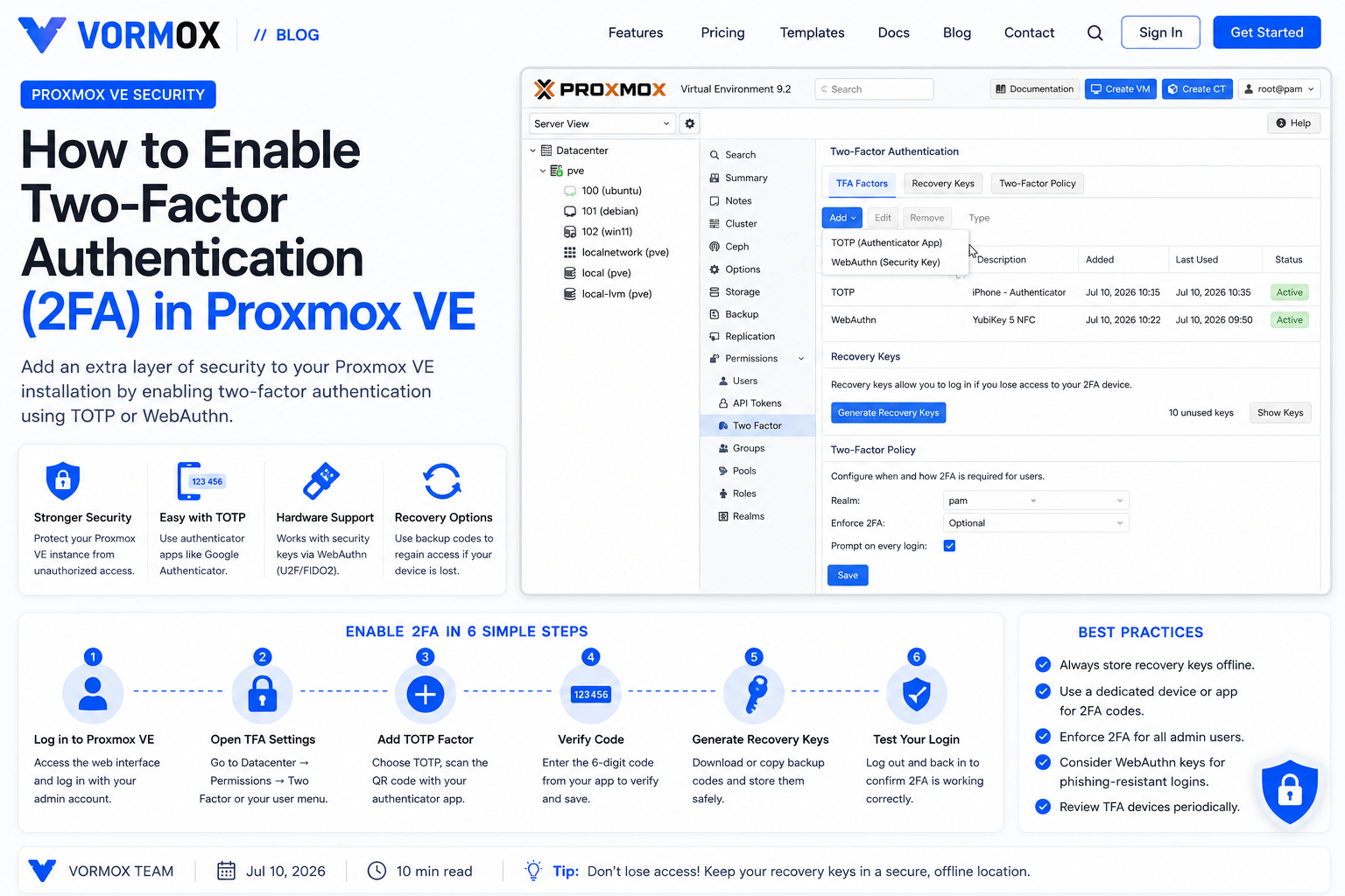 How to Enable Two-Factor Authentication (2FA) in Proxmox VE