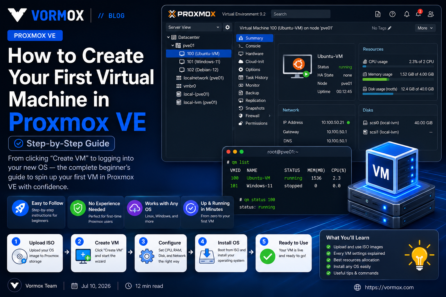 How to Create Your First Virtual Machine in Proxmox VE (Step-by-Step Guide)