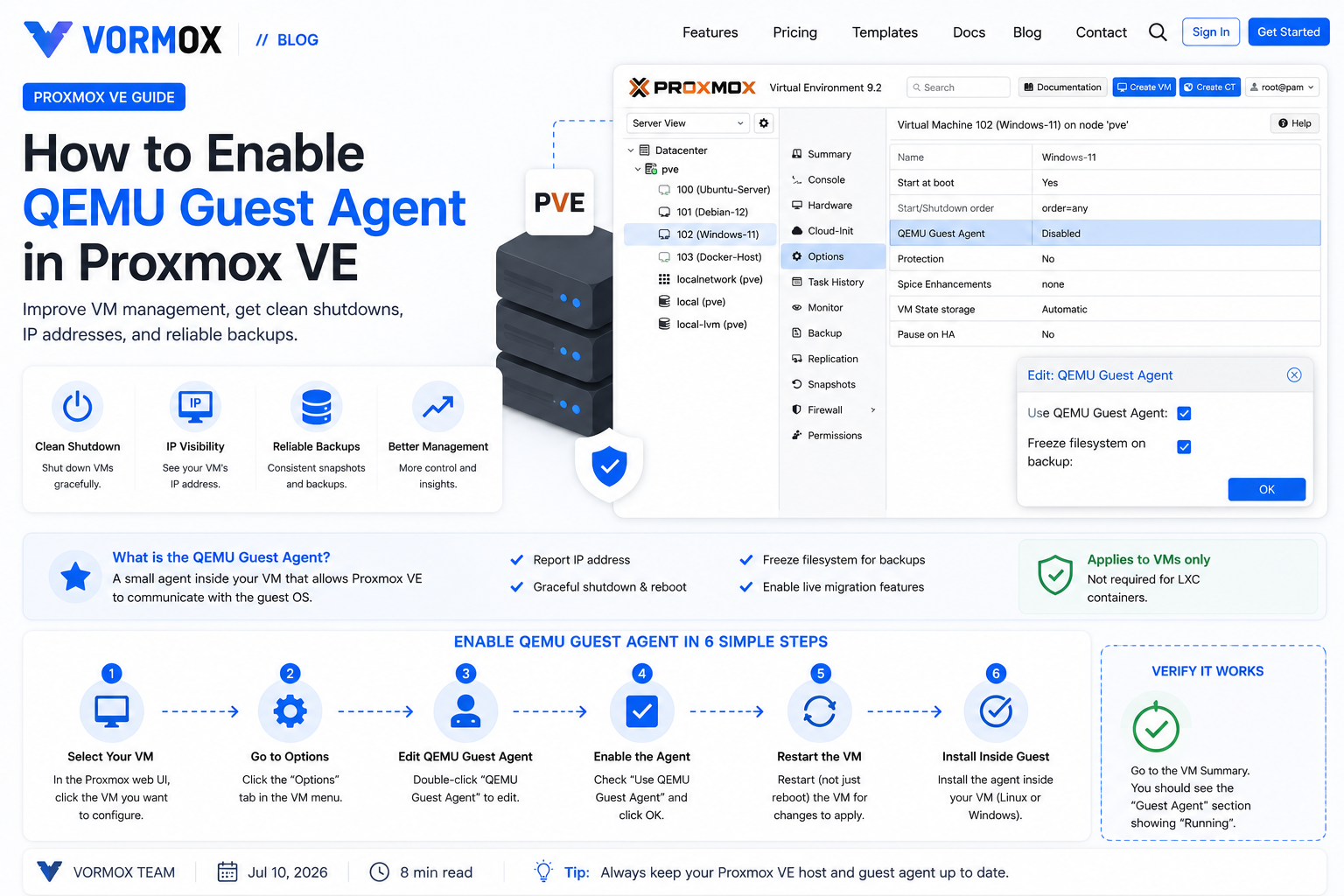 How to Enable QEMU Guest Agent in Proxmox VE (Beginner Guide)