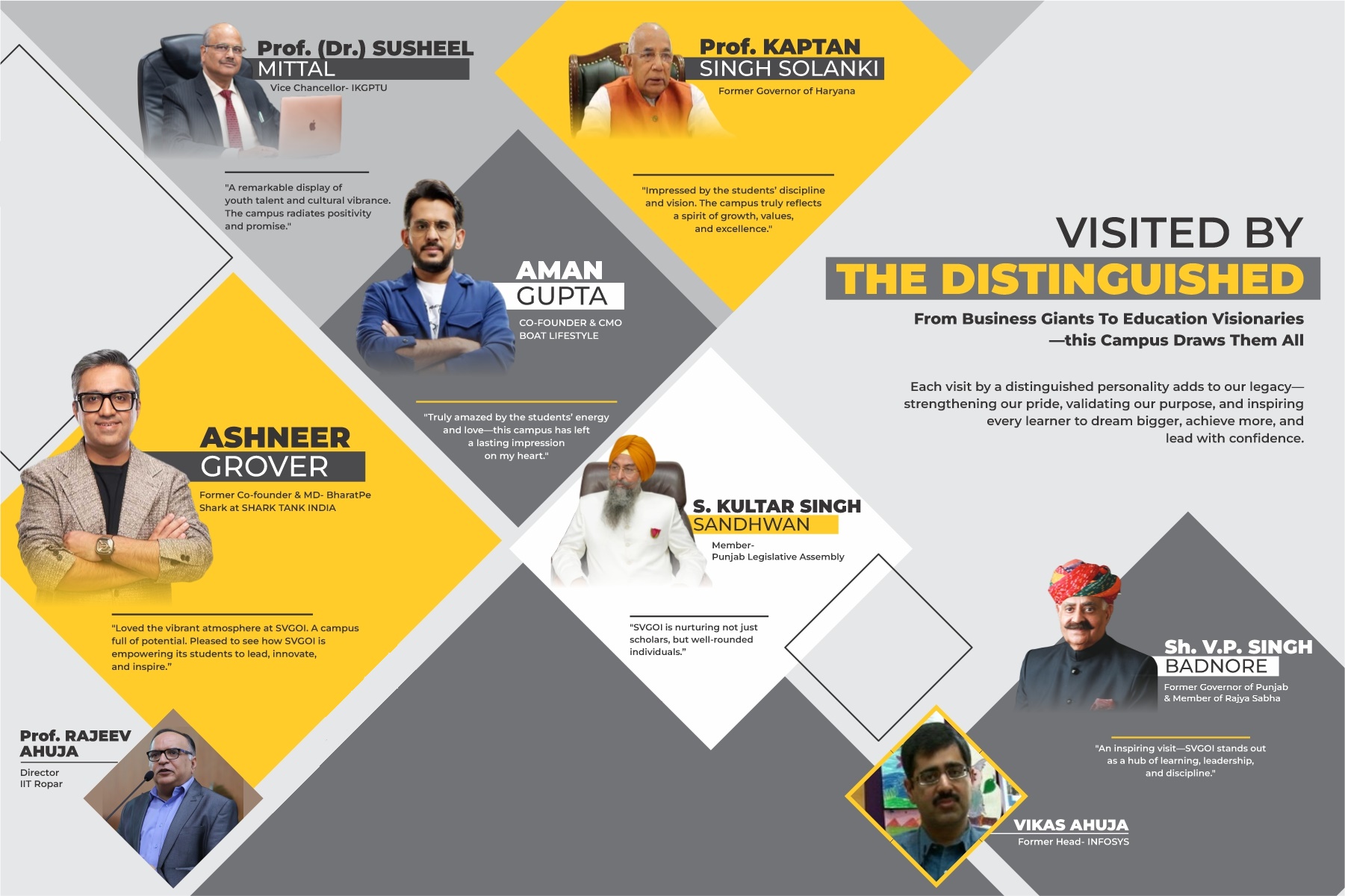 Distinguished Leaders, Visionaries and Changemakers - A showcase of eminent personalities who have visited our institution including notable leaders, innovators, and changemakers who have inspired our students